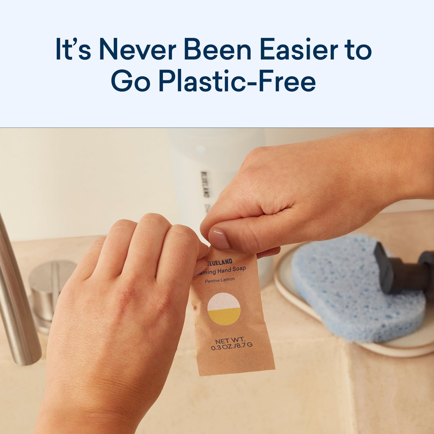 BLUELAND Foaming Hand Soap Refill Tablets, 4-Pack, Variety Scents, Eco Friendly Cleaning Products, 4 x 9 Fl oz