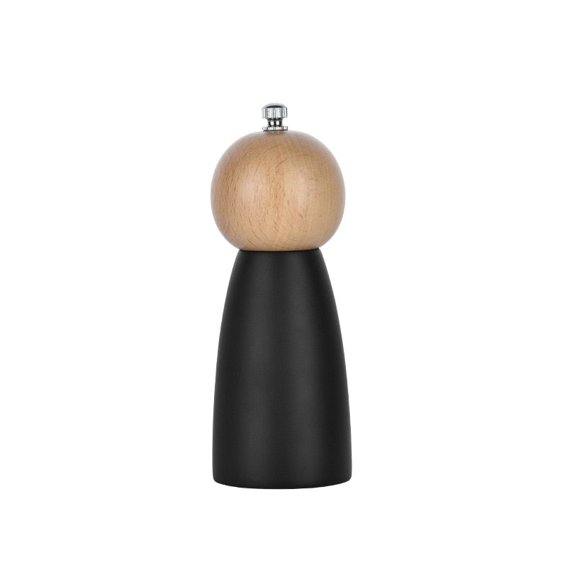 Wooden Salt and Pepper Mill with Ceramic Grinder for Kitchen Household - Multi-Purpose Manual Pepper Grinder and Cruet Kitchen Tool