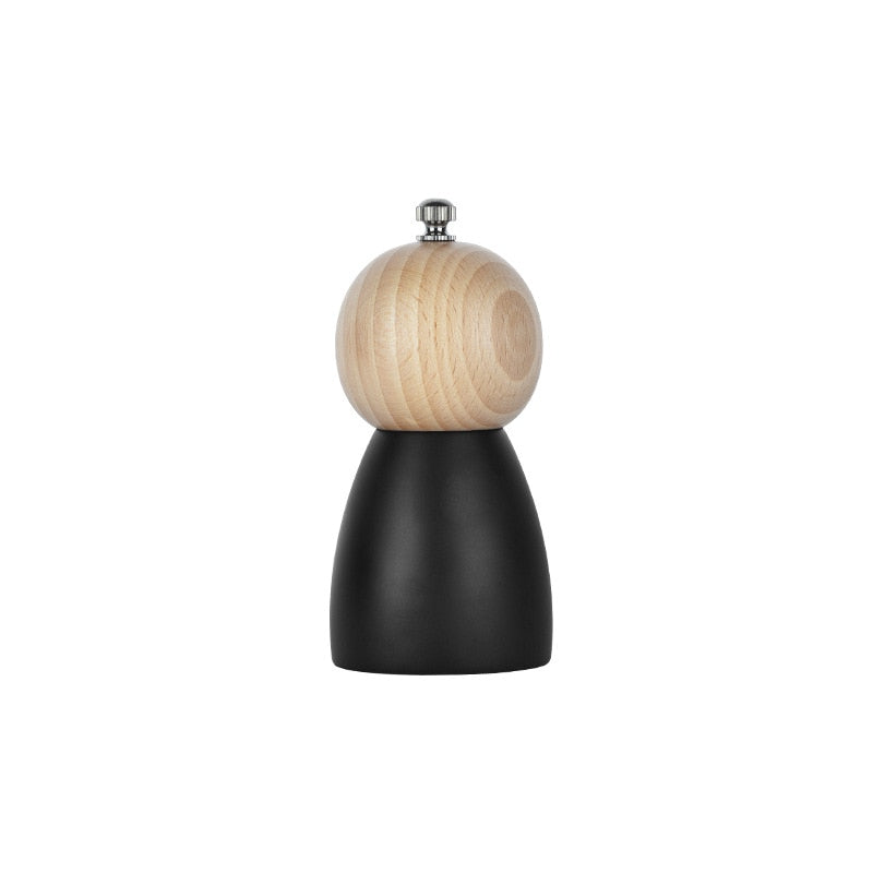 Wooden Salt and Pepper Mill with Ceramic Grinder for Kitchen Household - Multi-Purpose Manual Pepper Grinder and Cruet Kitchen Tool