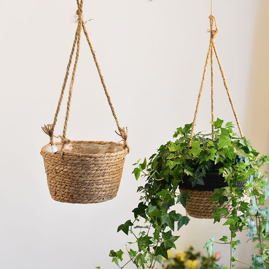 Rattan Straw Hanging Baskets, Flower Baskets