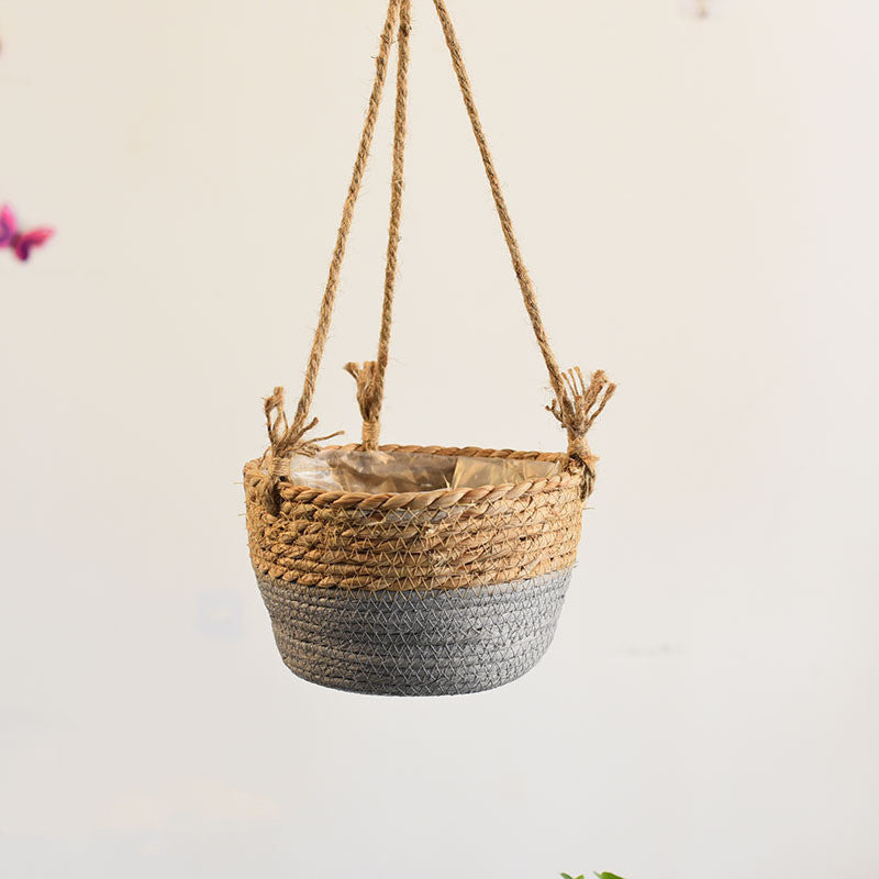 Rattan Straw Hanging Baskets, Flower Baskets