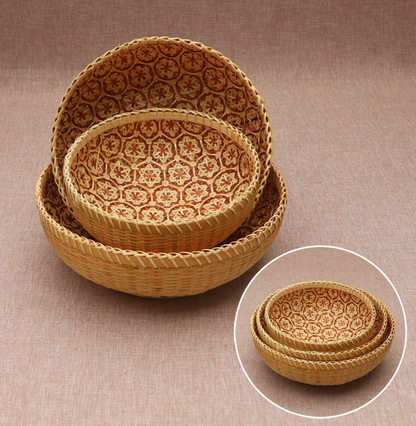 Rattan & Bamboo Kitchen Household Fruit Storage Basket