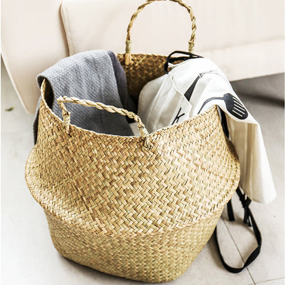 Seagrass Woven Storage Portable Flower Basket