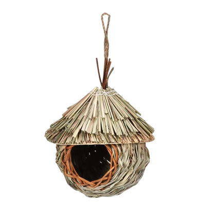 Handwoven Grass Bird House for Parrot Breeding and Hatching, Hummingbird Nest