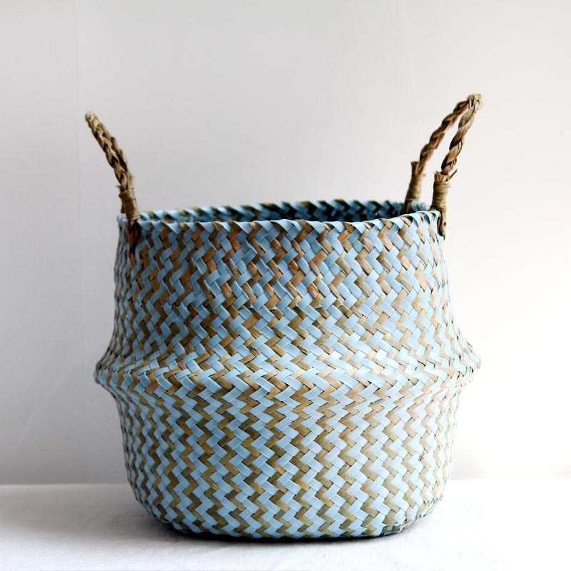 Small Seagrass Basket for Storage, Laundry, Plants, and Gifts.