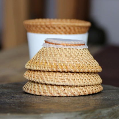 Japanese Rattan Bamboo Tea Strainers: Elegant Tea Ceremony Utensils for Kitchen Décor and Tea Preparation