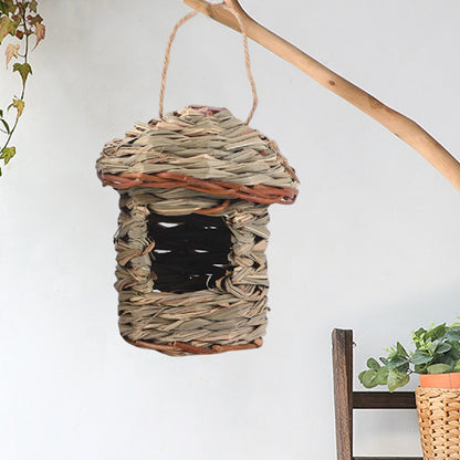 Handwoven Grass Bird House for Parrot Breeding and Hatching, Hummingbird Nest