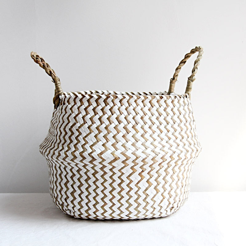 Small Seagrass Basket for Storage, Laundry, Plants, and Gifts.