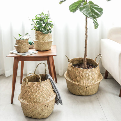 Seagrass Woven Storage Portable Flower Basket