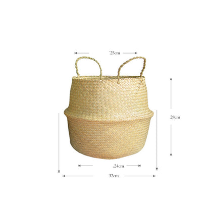 Seagrass Woven Storage Portable Flower Basket