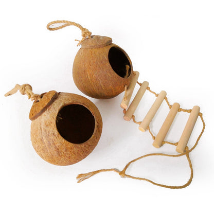 Natural Coconut Shell Bird Nest; Bird House