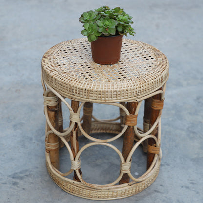 Household Bamboo Stool Retro Flower Stand