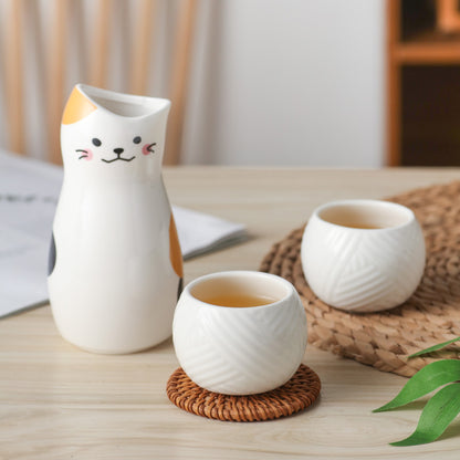 Sake Pot, and Wine Glass Set for Stylish Wine Cabinet Décor