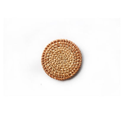 Handmade Round Rattan Coasters for Your Tabletop