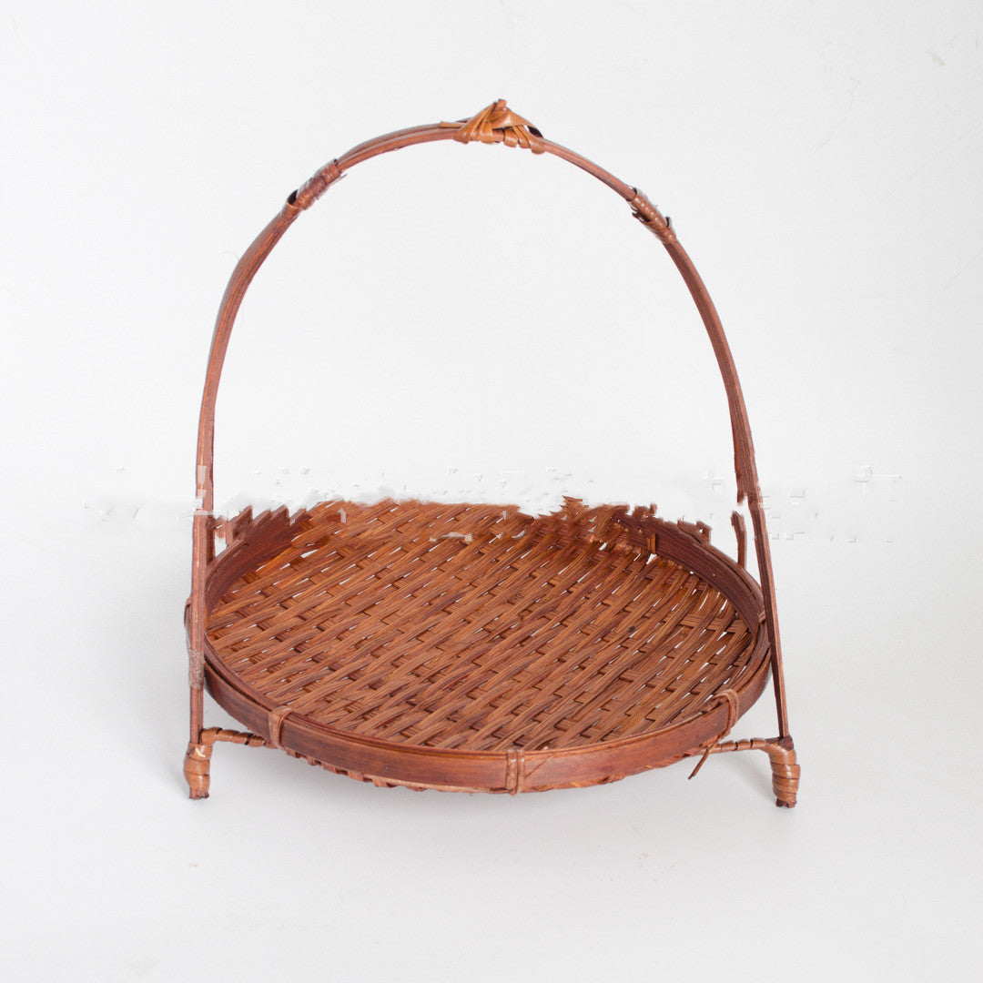 Bamboo Serving Platter, Snack Tray; Basket