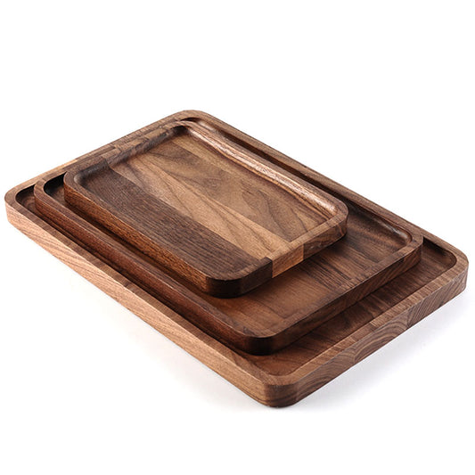 Solid Acacia Wood Vintage Butler Tray for Kitchen Storage and Serving