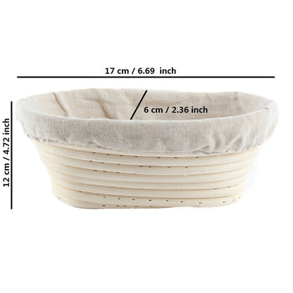 Brotform Bread Proofing Basket - Oval Rattan Dough Banneton for Sourdough Fermentation