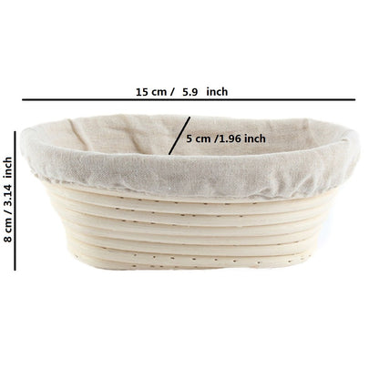 Brotform Bread Proofing Basket - Oval Rattan Dough Banneton for Sourdough Fermentation