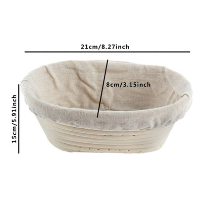 Brotform Bread Proofing Basket - Oval Rattan Dough Banneton for Sourdough Fermentation