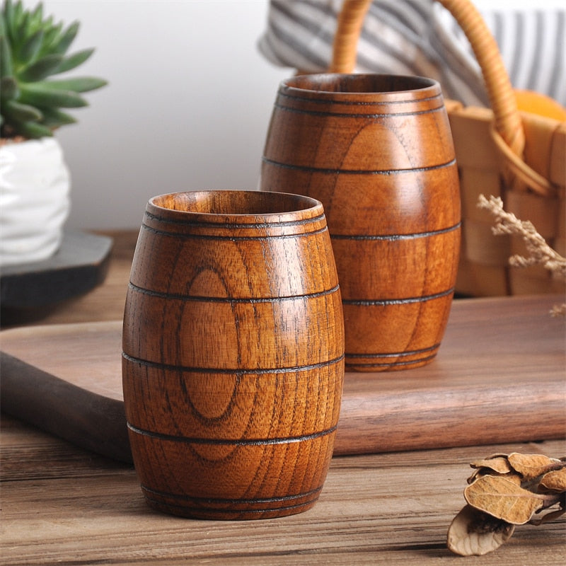 Handmade Natural Spruce Wood Cups - Wooden Cups for Beer, Tea, Coffee, Water - Ideal for Kitchen, Bar, and More