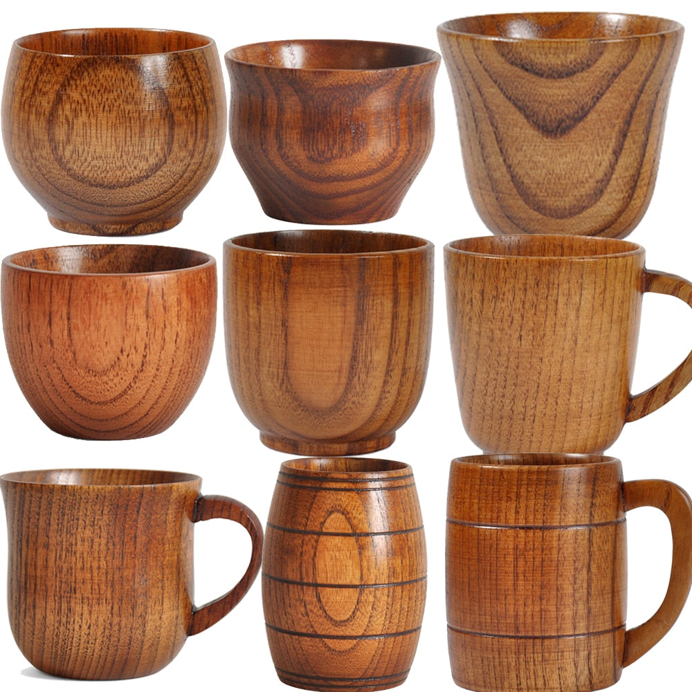 Handmade Natural Spruce Wood Cups - Wooden Cups for Beer, Tea, Coffee, Water - Ideal for Kitchen, Bar, and More