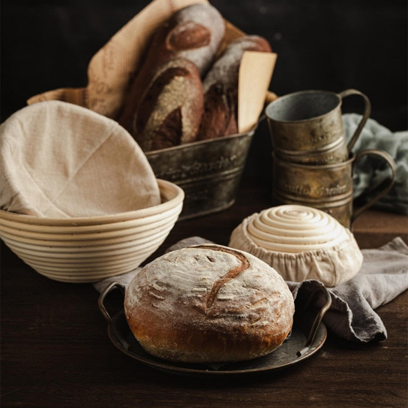 Brotform Bread Proofing Basket - Oval Rattan Dough Banneton for Sourdough Fermentation