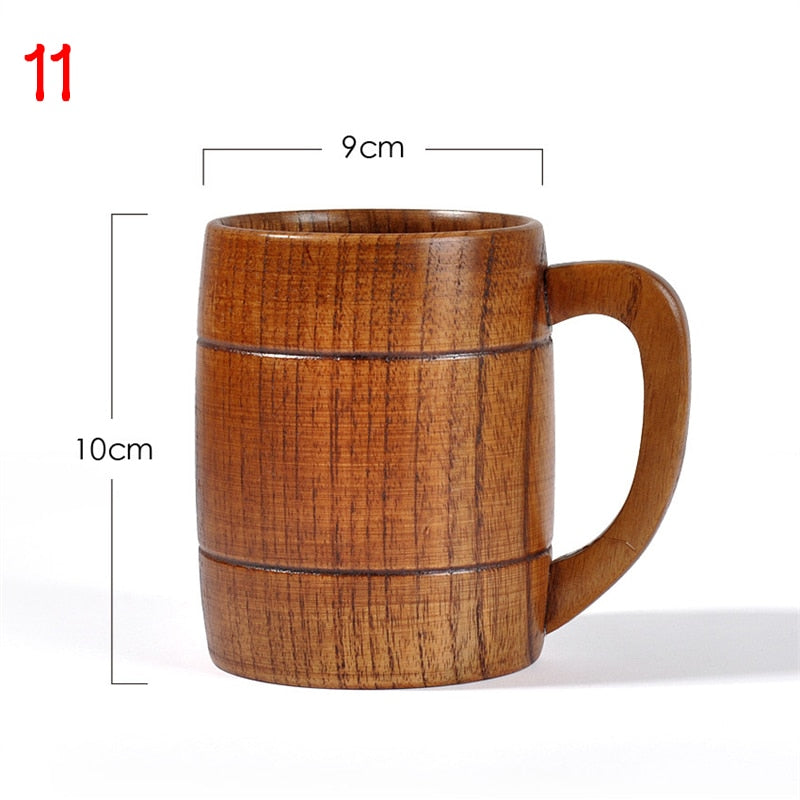 Handmade Natural Spruce Wood Cups - Wooden Cups for Beer, Tea, Coffee, Water - Ideal for Kitchen, Bar, and More