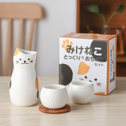 Sake Pot, and Wine Glass Set for Stylish Wine Cabinet Décor