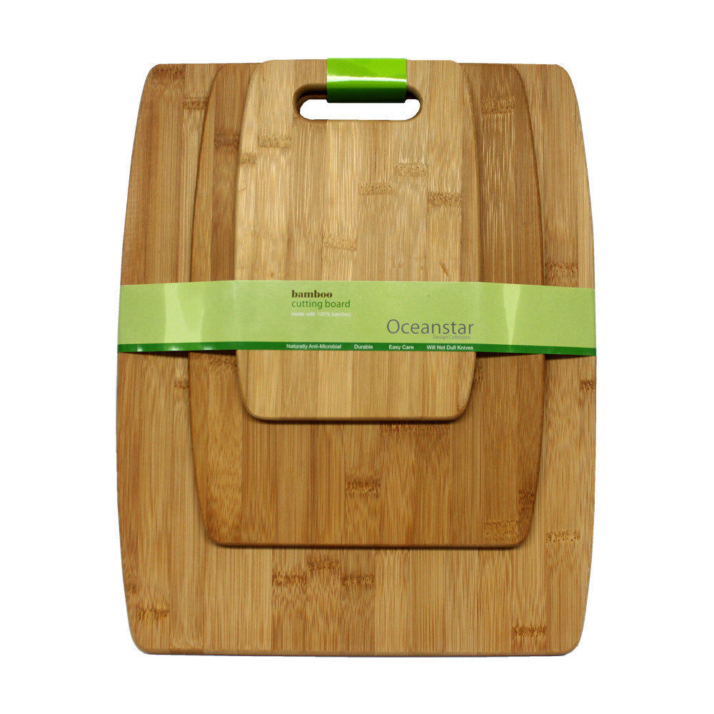 Oceanstar 3-Piece Bamboo Cutting Board Set