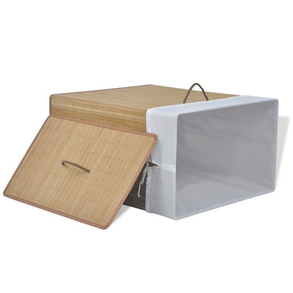 Bamboo Laundry Bin Rectangular; Natural