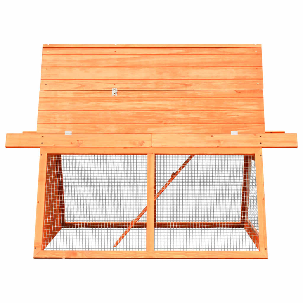 Rabbit Hutch Solid Pine & Fir Wood 59.8" x 50.4" x 42.5"