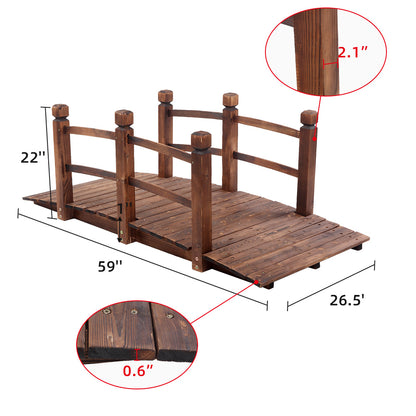 Arch Bridge Small Wooden Bridge Courtyard Outdoor