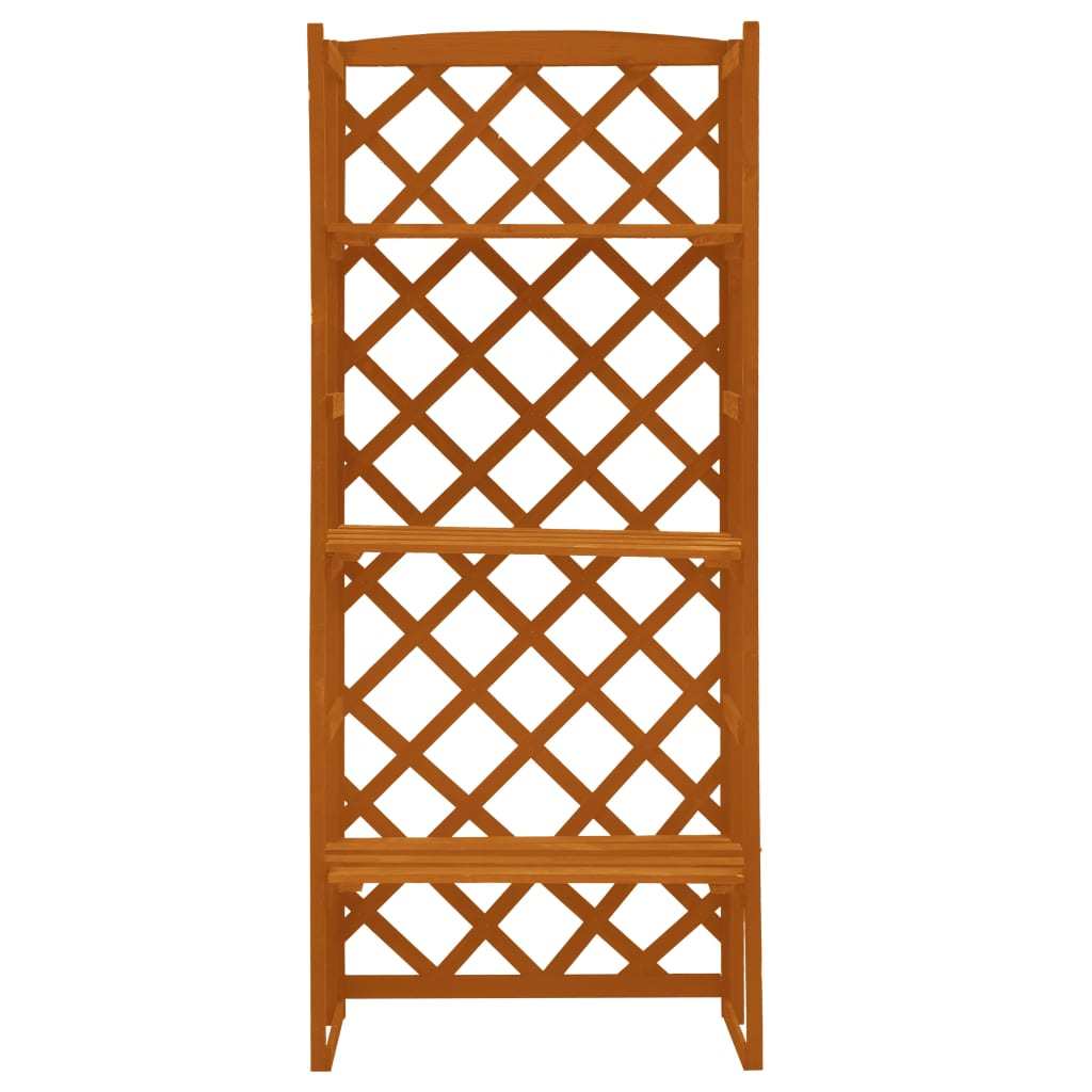 Solid Plant Stand with Trellis Orange