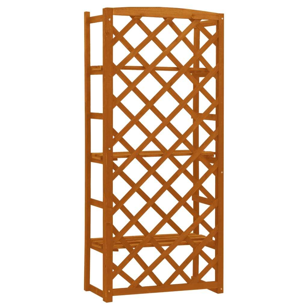 Solid Plant Stand with Trellis Orange