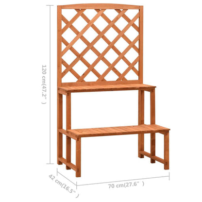 Solid Firewood Plant Stand with Trellis