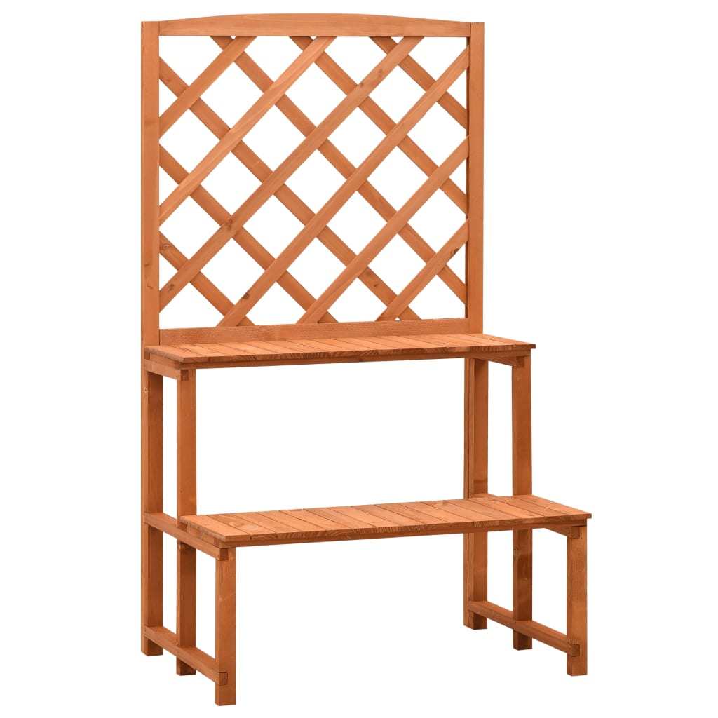 Solid Firewood Plant Stand with Trellis