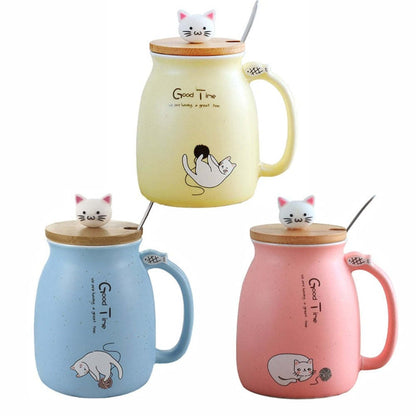 Cartoon Cat Ceramic Coffee Mug