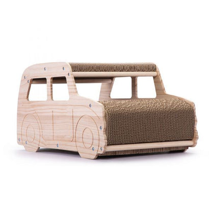 Wooden car model cat scratching board