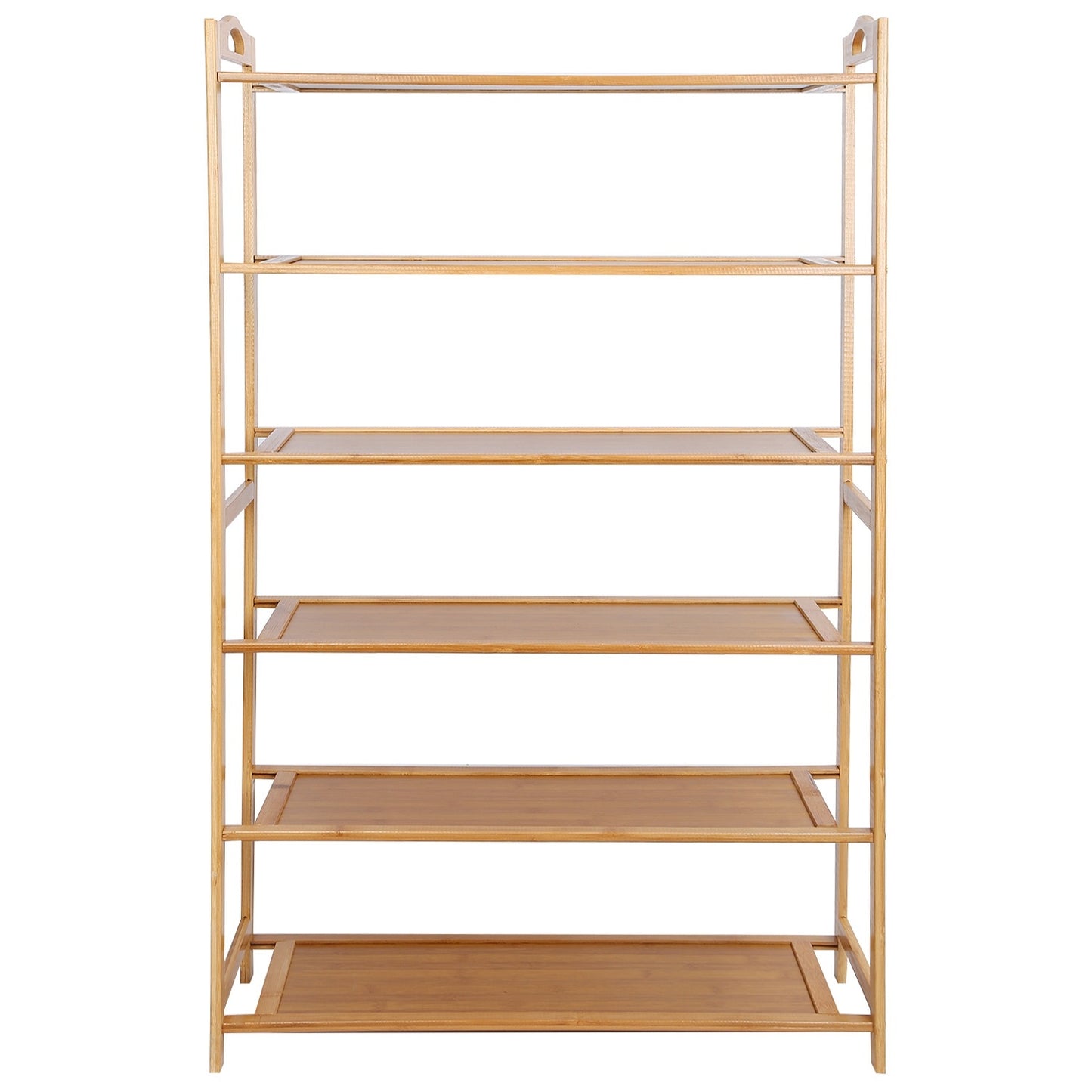 6 Tier Bamboo Shoe Rack Organizer Shoe Self Storage Entryway Standing Shelf Shoe Tower