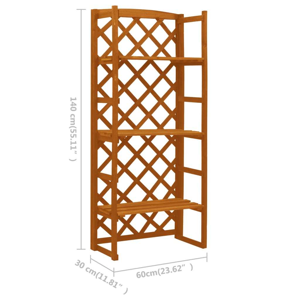 Solid Plant Stand with Trellis Orange