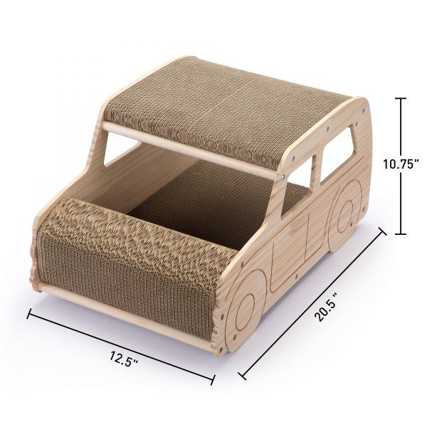 Wooden car model cat scratching board