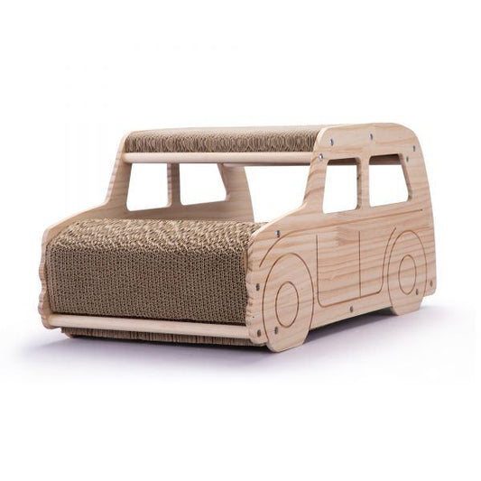 Wooden car model cat scratching board