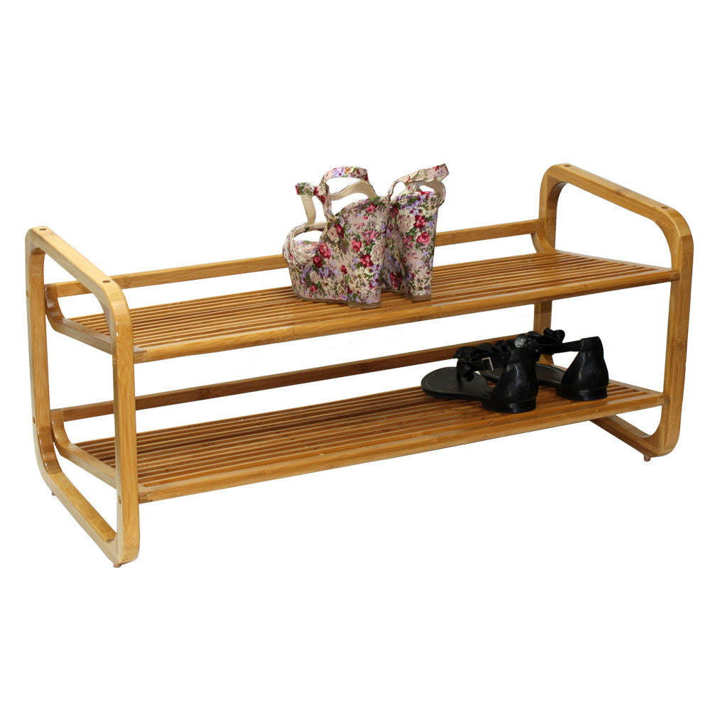 Oceanstar 2 Tier Bamboo Shoe Rack