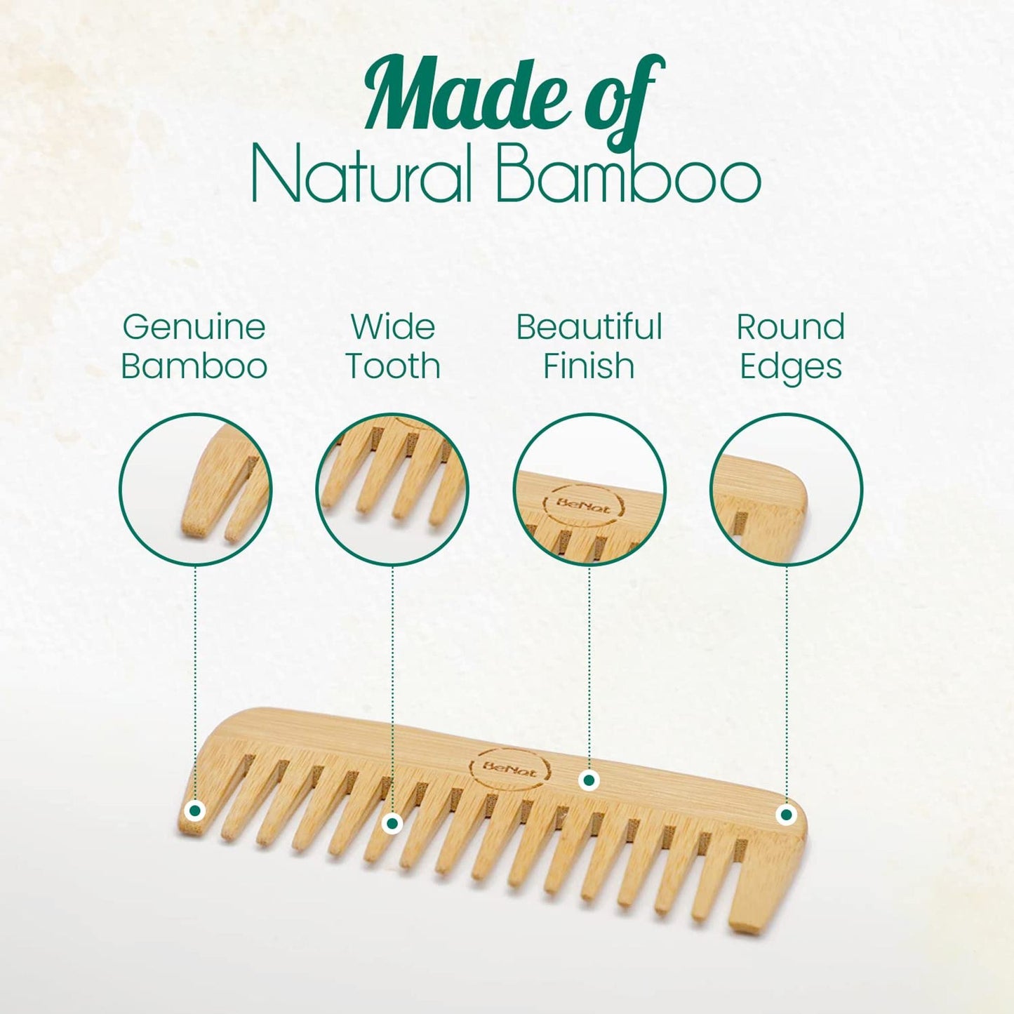 BeNat Handcrafted Bamboo Comb