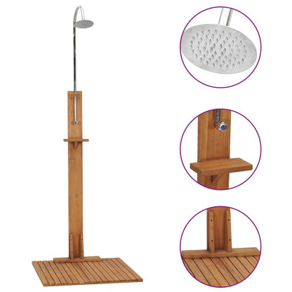 Garden Shower 29.5"x 29.5"x 82.7", Solid Teak Wood