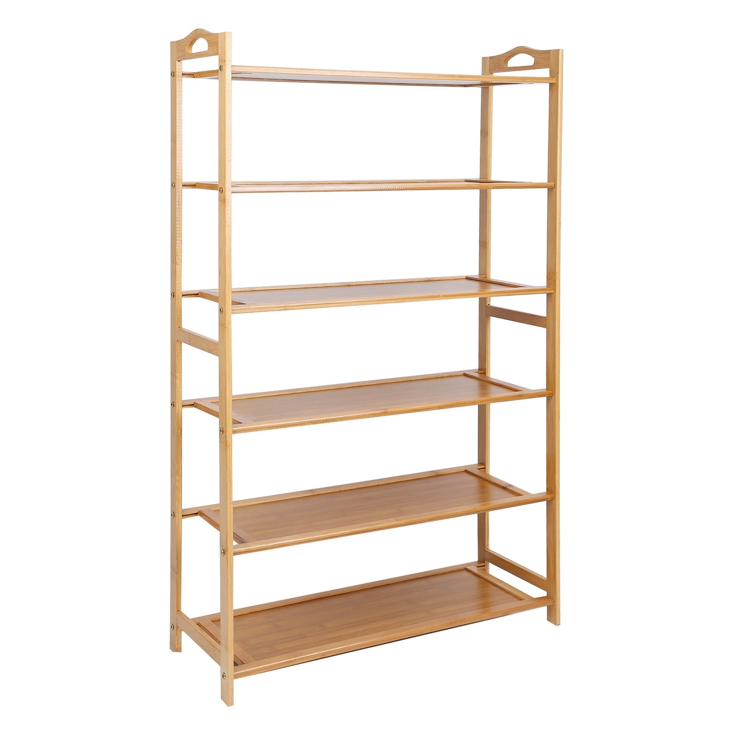 6 Tier Bamboo Shoe Rack Organizer Shoe Self Storage Entryway Standing Shelf Shoe Tower