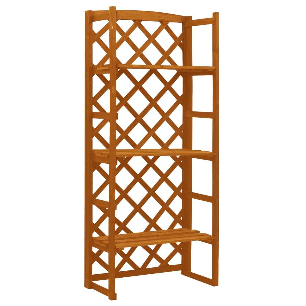 Solid Plant Stand with Trellis Orange